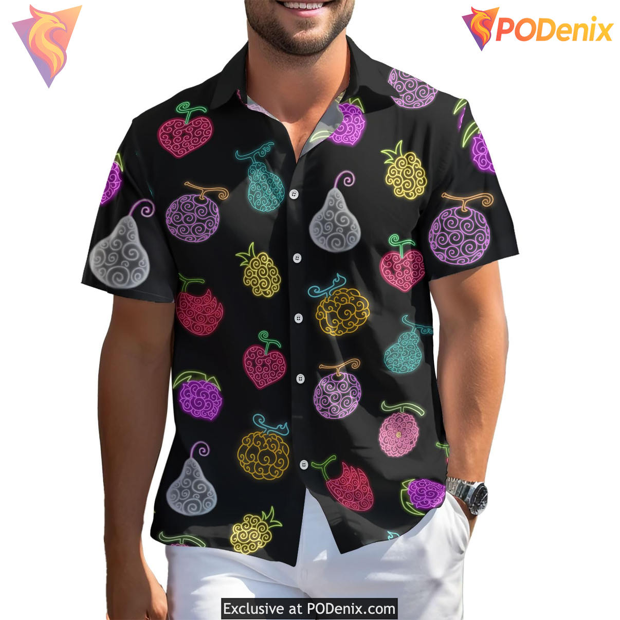 Fruit Pattern Egghead Hawaiian Shirt 2026 Anime Game Character Beach Apparel