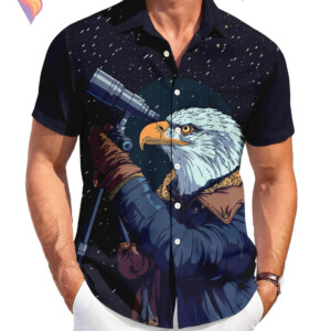 Funny Eagle Vacation Hawaiian Shirt 2026 Graphic Tropical Casual Beach Apparel