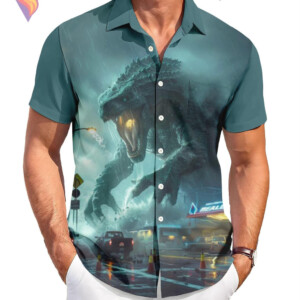 Funny Monster Summer Hawaiian Shirt 2026 Graphic Tropical Casual Beach Apparel
