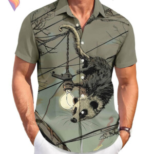 Funny Opossum Beach Hawaiian Shirt 2026 Graphic Tropical Casual Summer Apparel