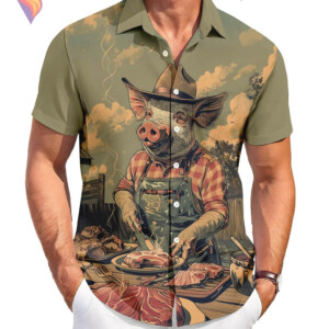 Funny Pig Chef Hawaiian Shirt 2026 Tropical Casual Beach Vacation Summer Gear