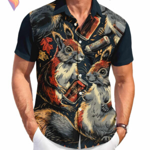 Funny Squirrel Beach Hawaiian Shirt 2026 Graphic Tropical Casual Summer Apparel