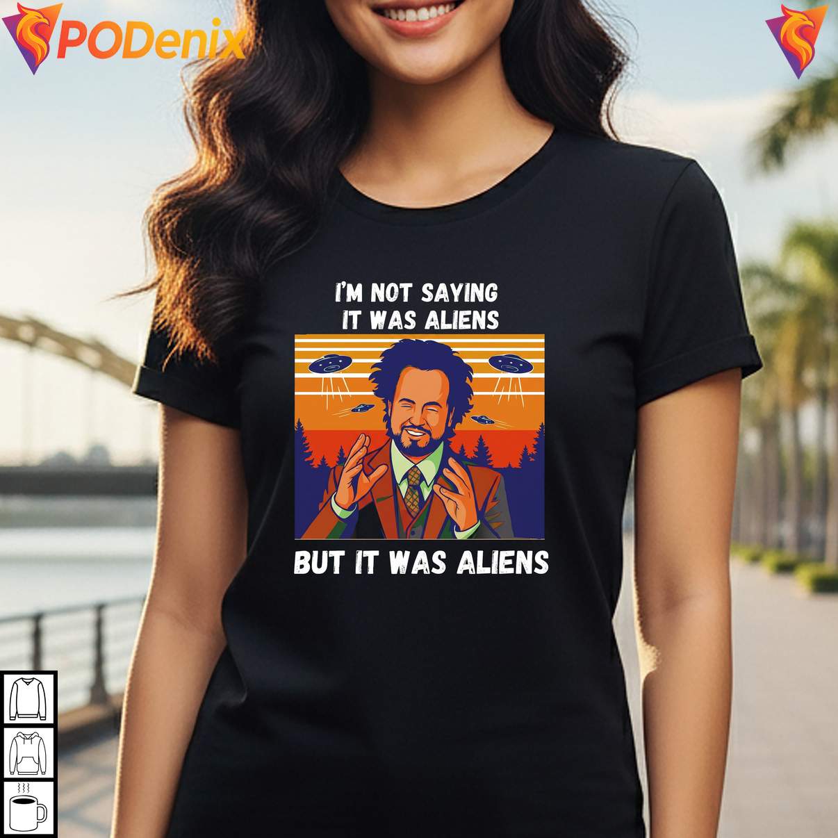 Funny UFO Alien Meme Graphic Shirt Im Not Saying It Was Aliens Sci Fi Mens