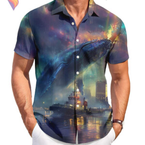 Funny Whale Beach Hawaiian Shirt 2026 Graphic Tropical Casual Vacation Apparel