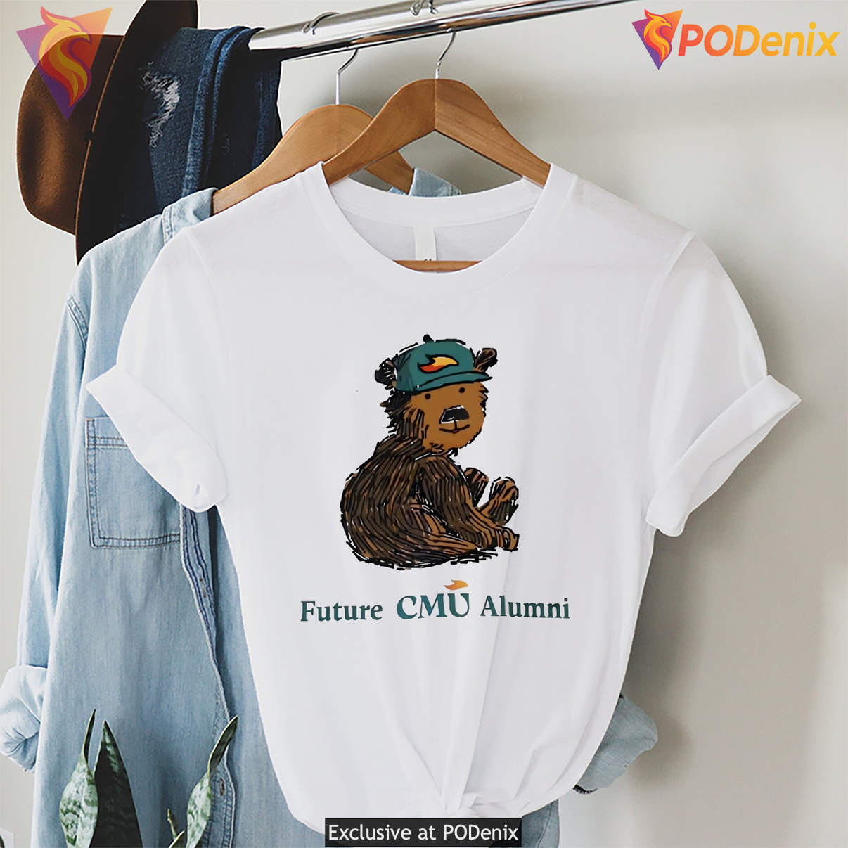 Future CMU Alumni Mascot Graphic Shirt Tiny Turnip College Fan Graphic Men