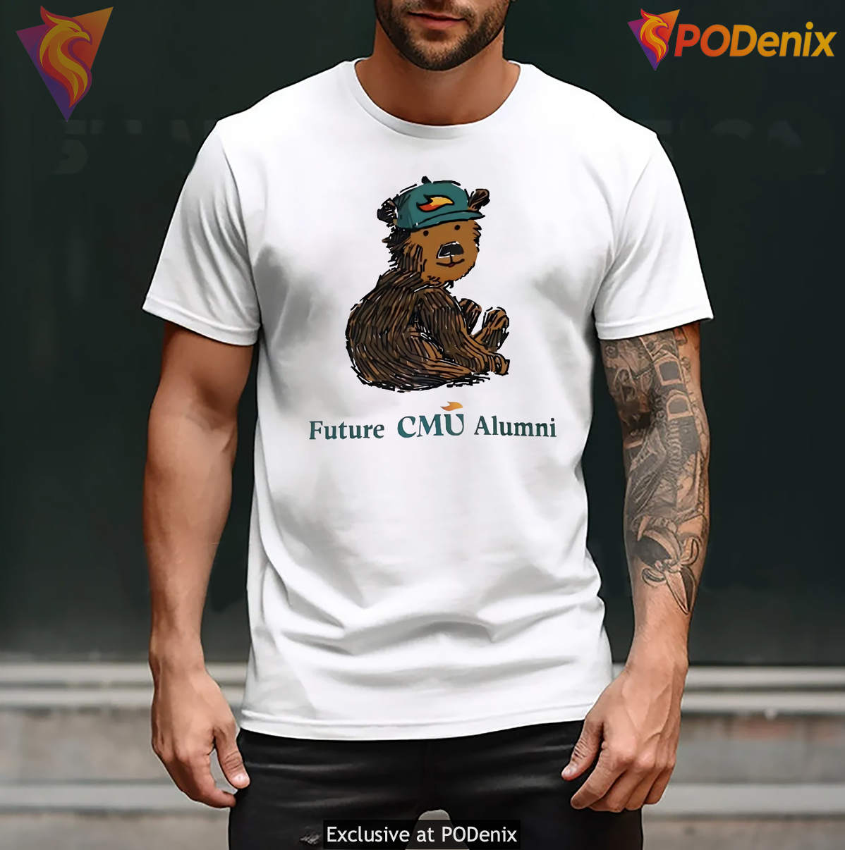 Future CMU Alumni Mascot Graphic Tee Tiny Turnip College Fan Graphic Men Future CMU Alumni Mascot Graphic Tee Tiny Turnip College Fan Graphic Men