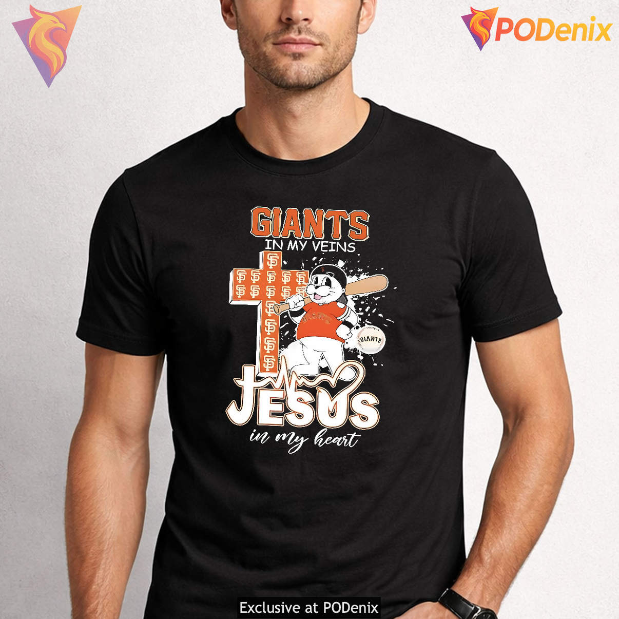 Giants Jesus In My Heart T-Shirt 2026 Mascot In My Veins Baseball Fan Graphic Giants Jesus In My Heart T-Shirt 2026 Mascot In My Veins Baseball Fan Graphic