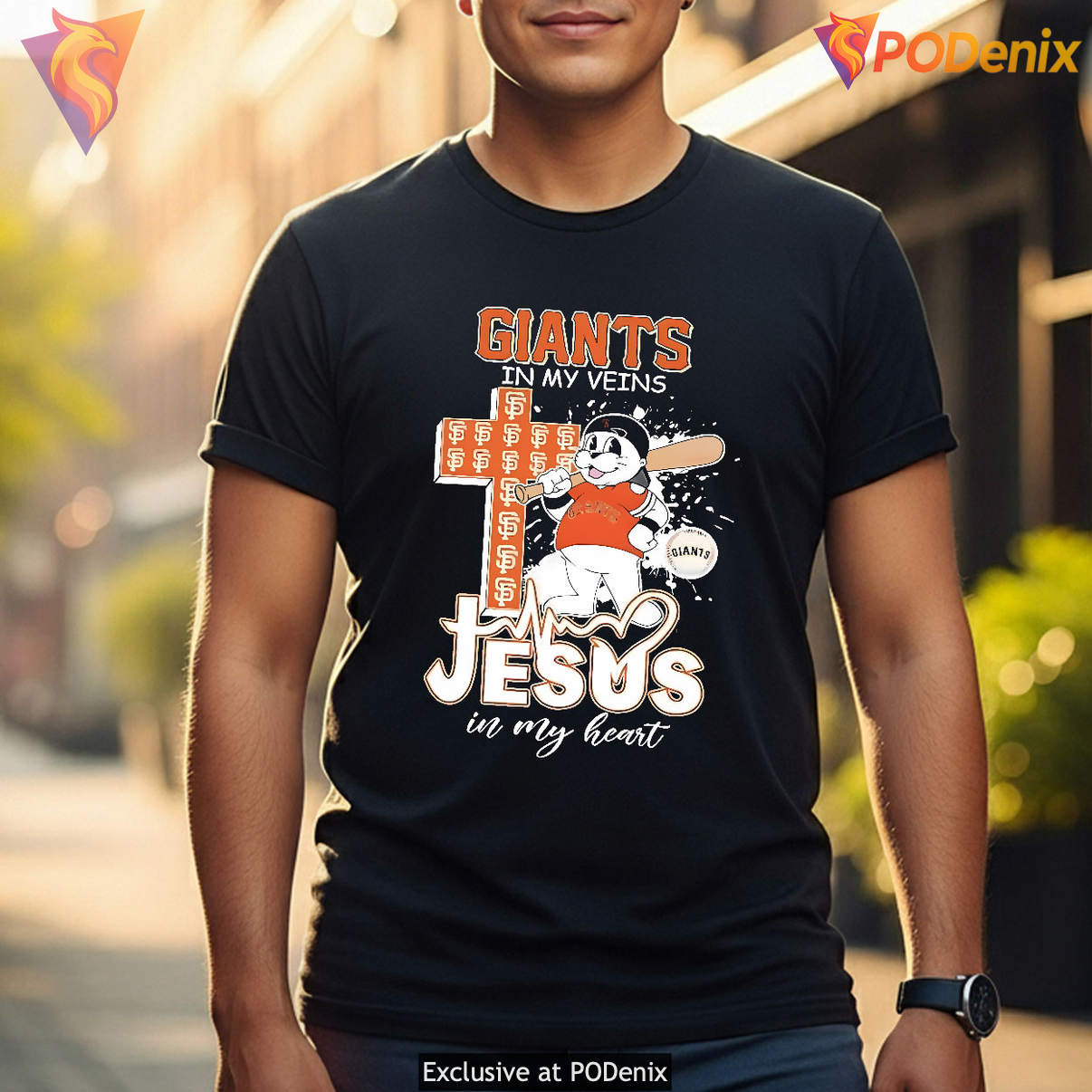 Giants Jesus In My Heart Tee 2026 Mascot In My Veins Baseball Fan Graphic Giants Jesus In My Heart Tee 2026 Mascot In My Veins Baseball Fan Graphic