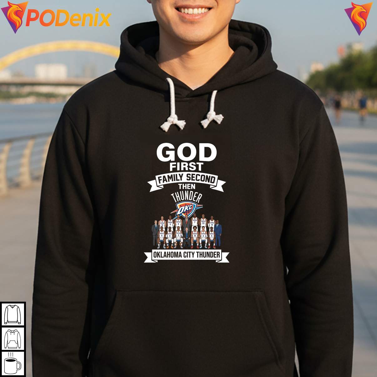 God First Family Second Thunder T-Shirt Mark Daigneault Signatures Graphic Mens God First Family Second Thunder T-Shirt Mark Daigneault Signatures Graphic Mens