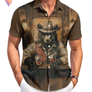 Graphic Bear Tropical Hawaiian Shirt 2026 Funny Casual Beach Vacation Apparel