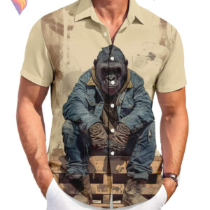 Graphic Orangutan Tropical Hawaiian Shirt 2026 Funny Casual Beach Vacation Gear
