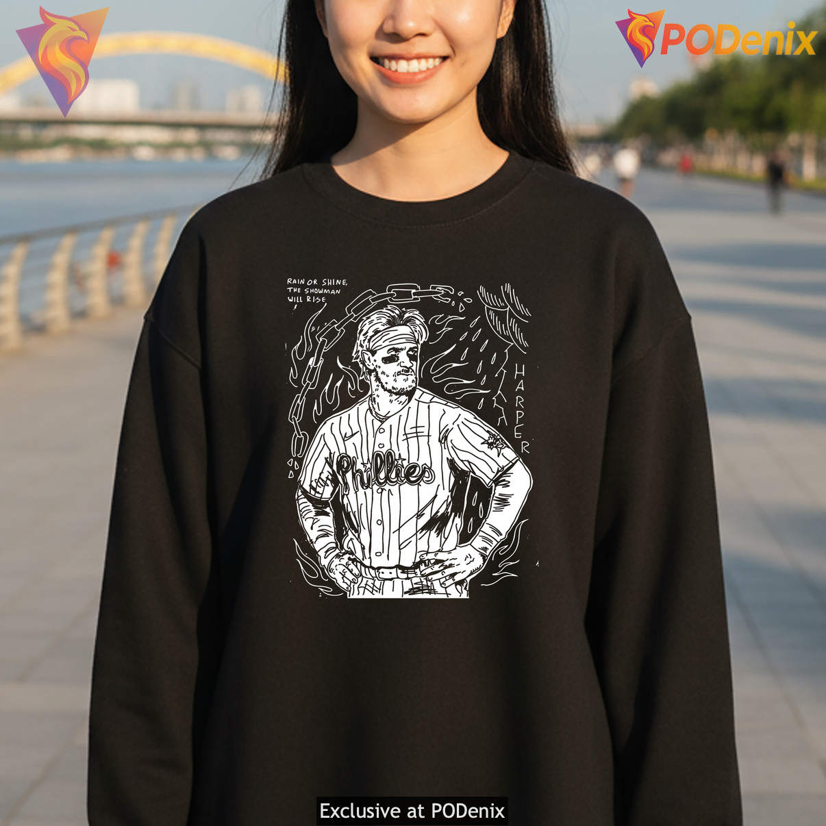 Harper Rain Or Shine Shirt The Showman Will Rise Baseball Fan Graphic Art