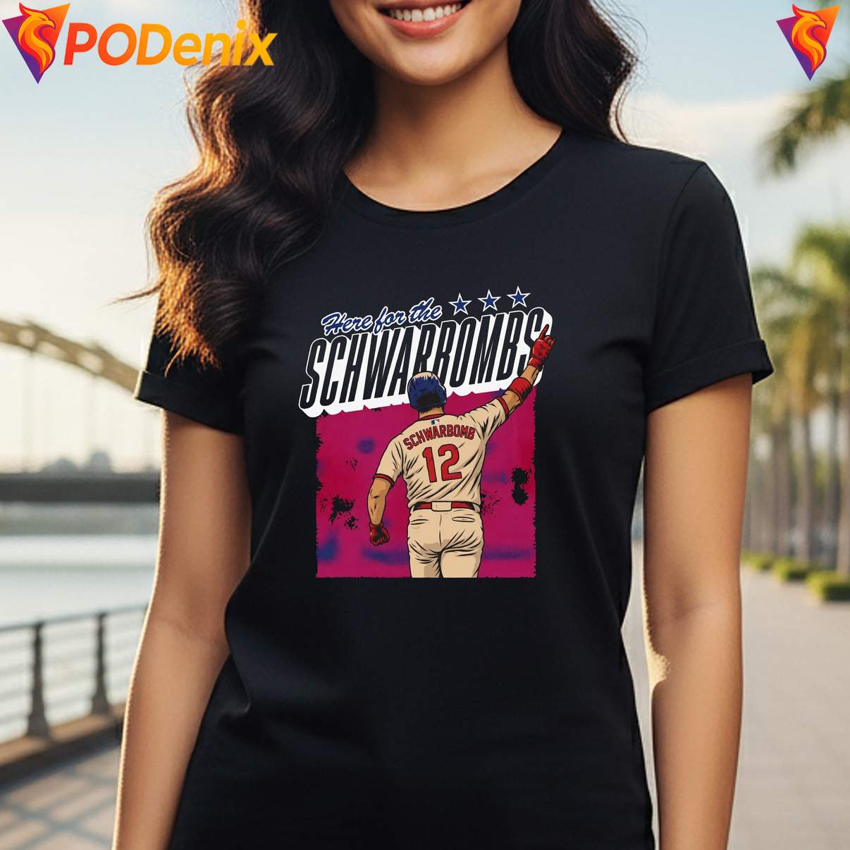 Here For The Schwarbomb Fan Shirt Kyle Schwarber Baseball Sports Graphic Men