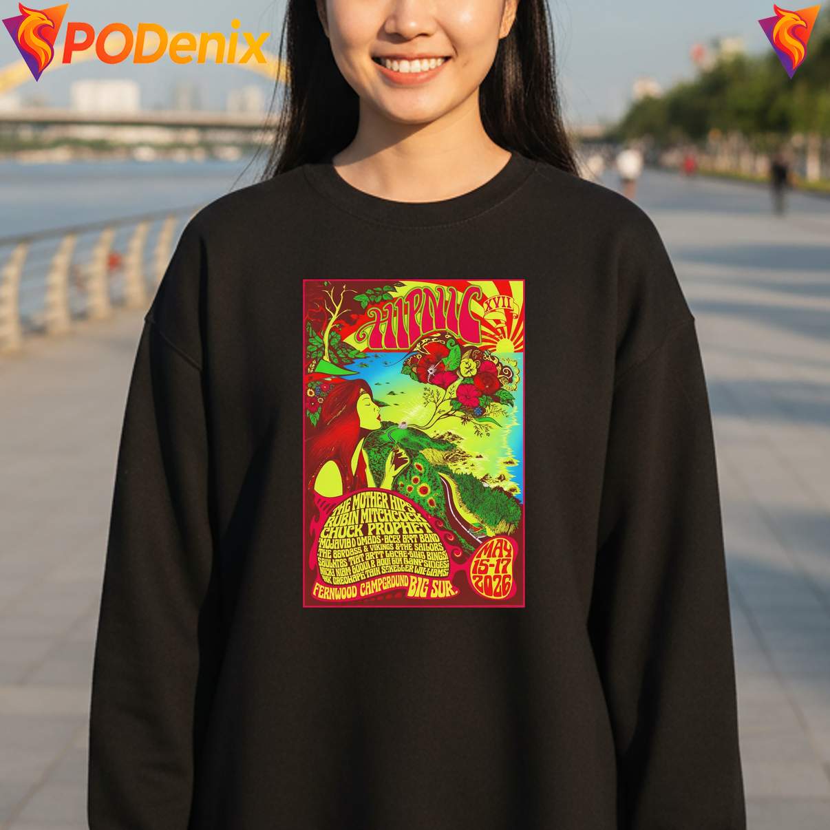Hipnic XVII Big Sur CA 2026 Shirt Music Festival Poster Fan Graphic For Mens