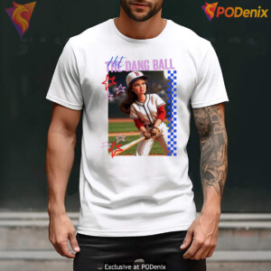 Hit The Dang Ball Baseball Shirt Distressed Doll Face Funny Meme Graphic Art