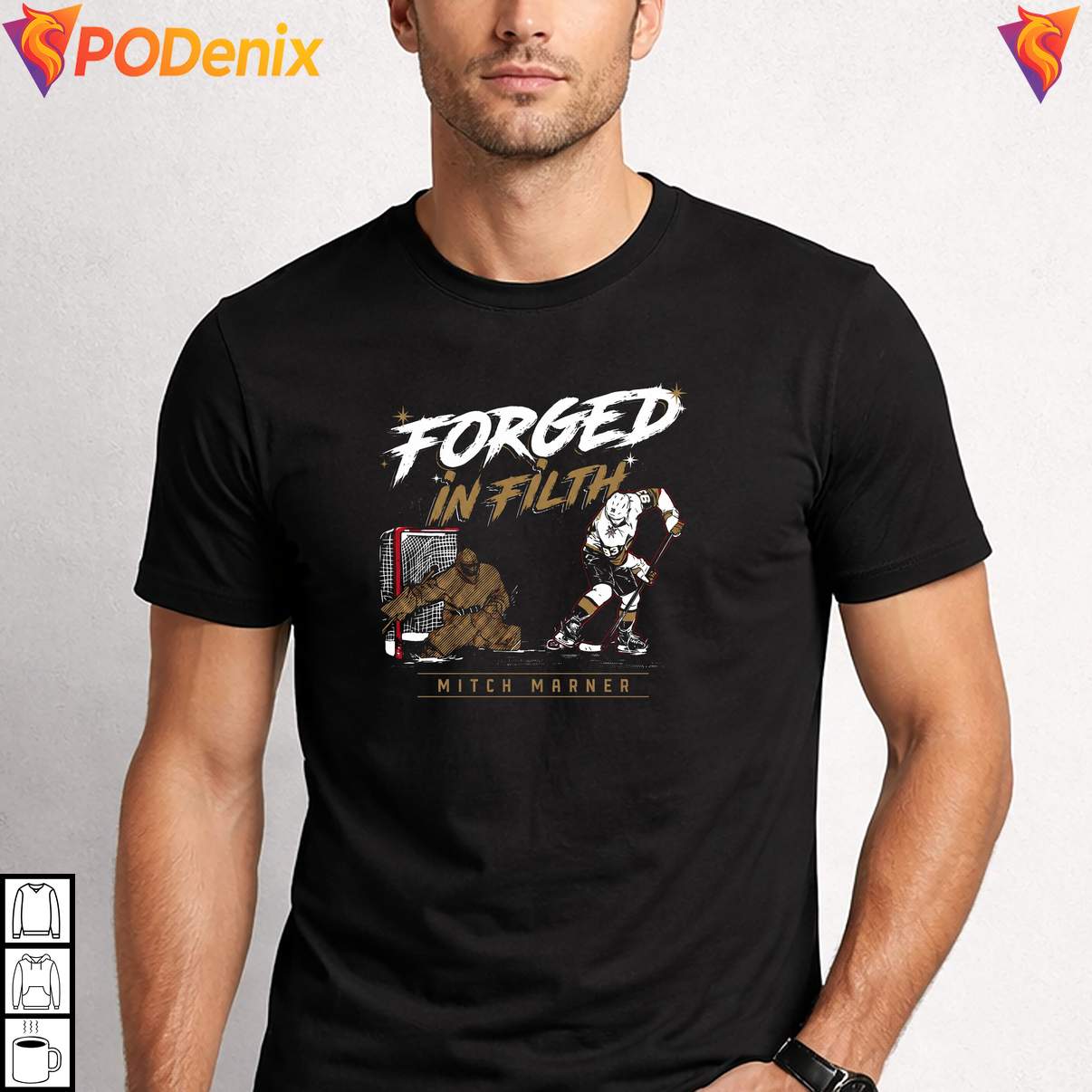 Hockey Player Mitch Marner Shirt Forged In Filth Sports Fan Graphic For Men