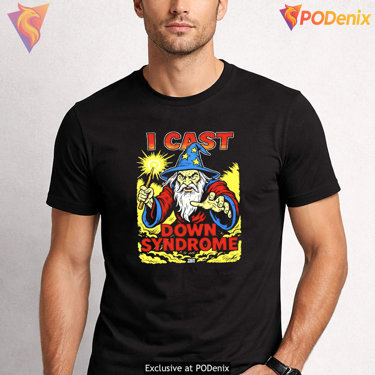 I Cast Down Syndrome Wizard Meme Shirt Funny Humor Graphic Novelty Casual