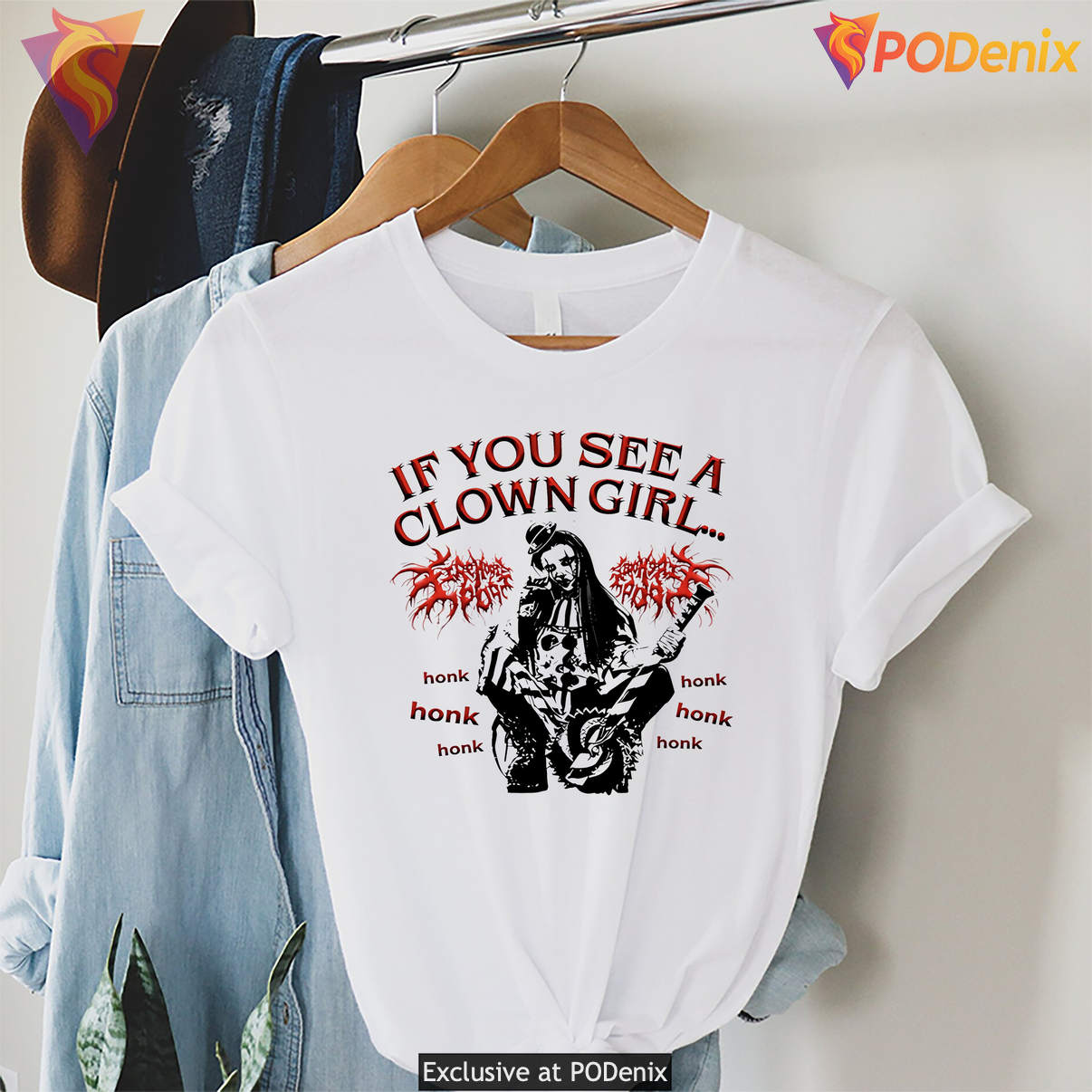 If You See A Clown Girl Honk Shirt Funny Meme Humor Graphic Design For Mens