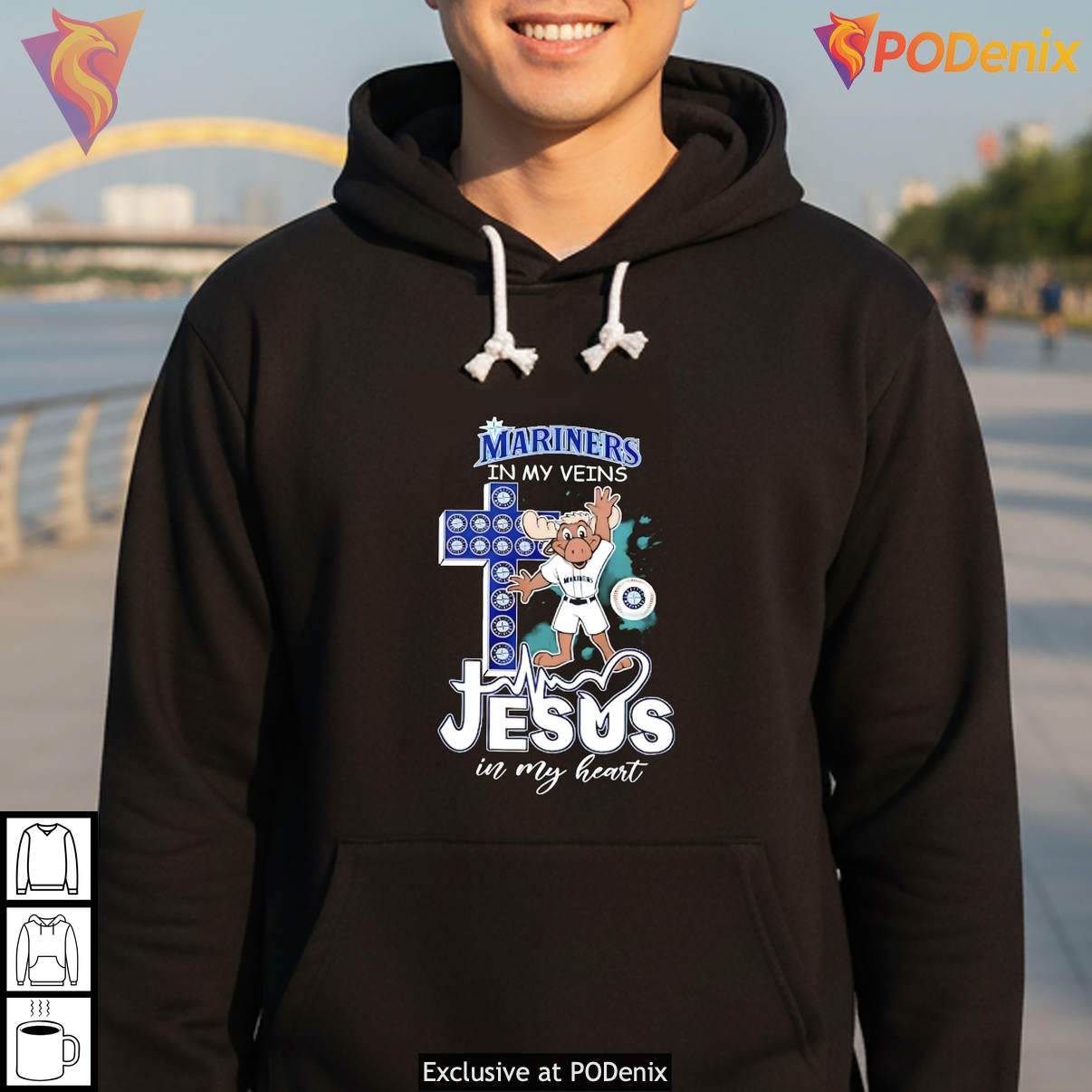 In My Veins Jesus In My Heart Seattle Mariners Baseball Sports Fan Gear Shirt