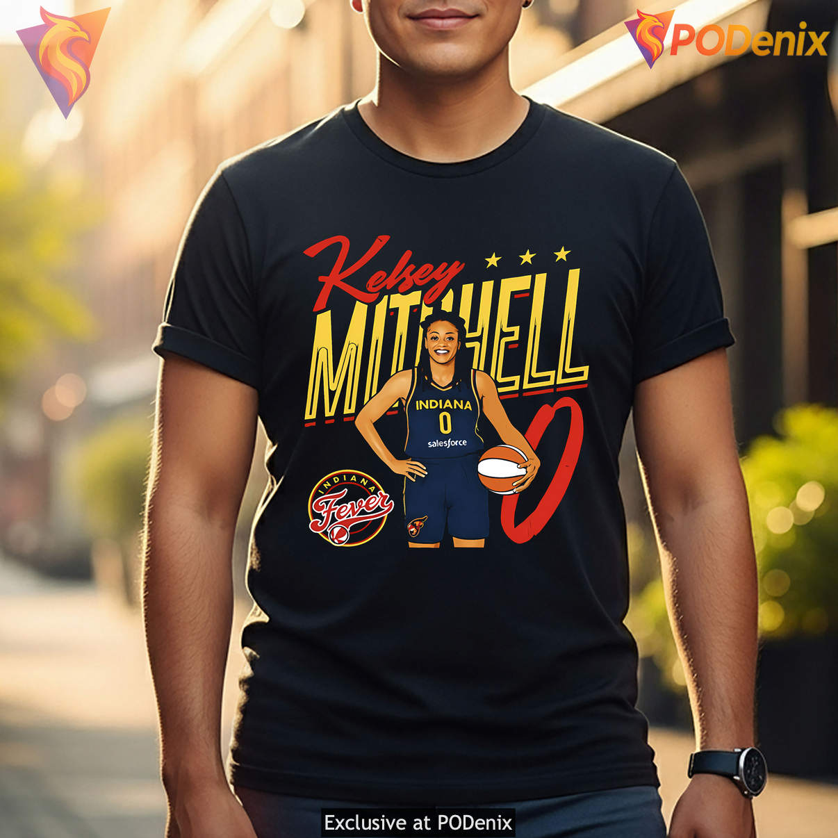 Indiana Fever Basketball Sports T-Shirt Kelsey Mitchell Number 0 Graphic Fan Indiana Fever Basketball Sports T-Shirt Kelsey Mitchell Number 0 Graphic Fan