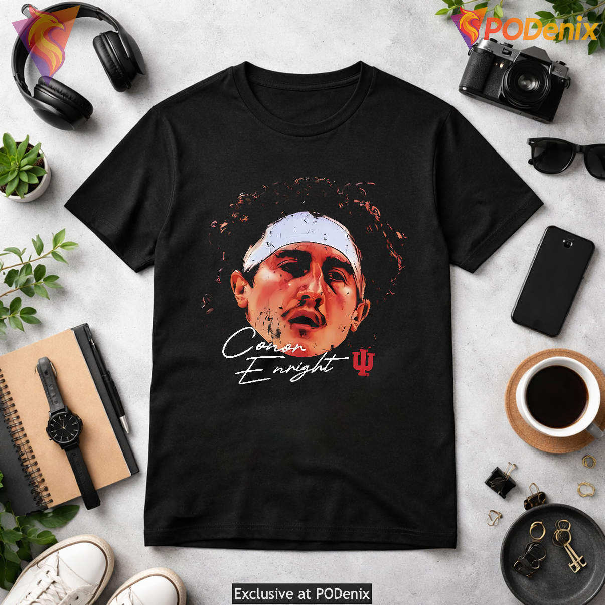 Indiana Hoosiers Conor Enright Shirt Game Face Signature Basketball Graphic Indiana Hoosiers Conor Enright Shirt Game Face Signature Basketball Graphic