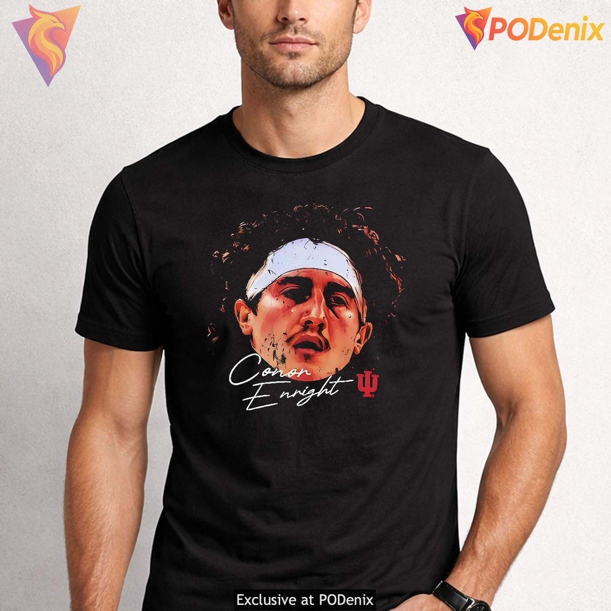 Indiana Hoosiers Conor Enright T-Shirt Game Face Signature Basketball Graphic Indiana Hoosiers Conor Enright T-Shirt Game Face Signature Basketball Graphic