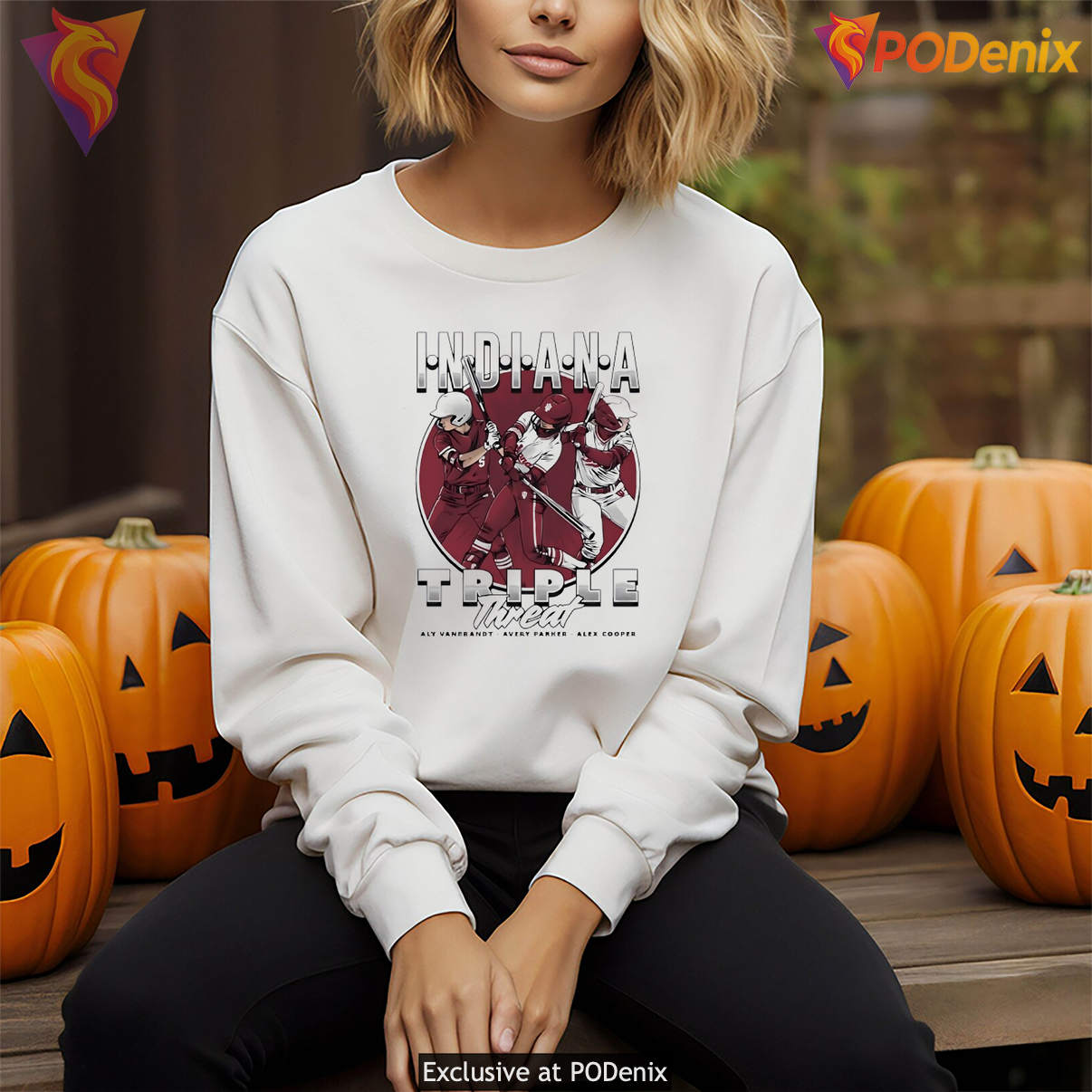 Indiana Hoosiers Triple Threat Shirt Softball Sports Fan Graphic Design Art
