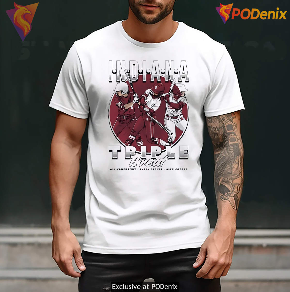 Indiana Hoosiers Triple Threat T-Shirt Softball Sports Fan Graphic Design Art Indiana Hoosiers Triple Threat T-Shirt Softball Sports Fan Graphic Design Art