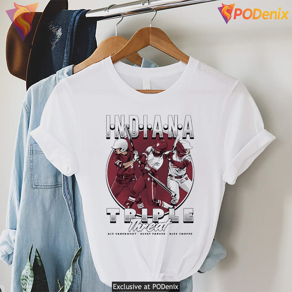 Indiana Hoosiers Triple Threat Tshirt Softball Sports Fan Graphic Design Art Indiana Hoosiers Triple Threat Tshirt Softball Sports Fan Graphic Design Art