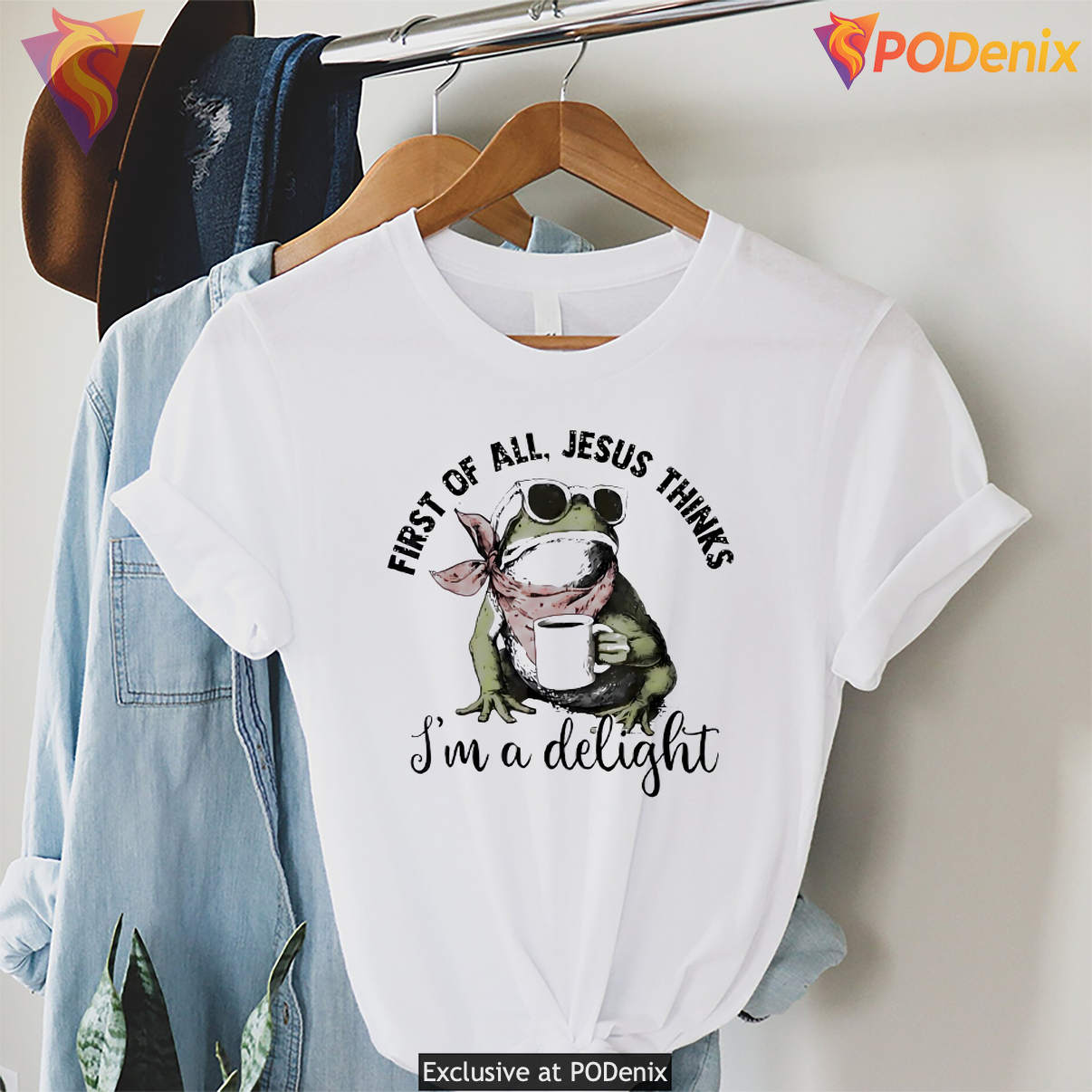 Jesus Thinks Im A Delight T-Shirt Christian Frog Funny Humor Graphic For Women Jesus Thinks Im A Delight T-Shirt Christian Frog Funny Humor Graphic For Women