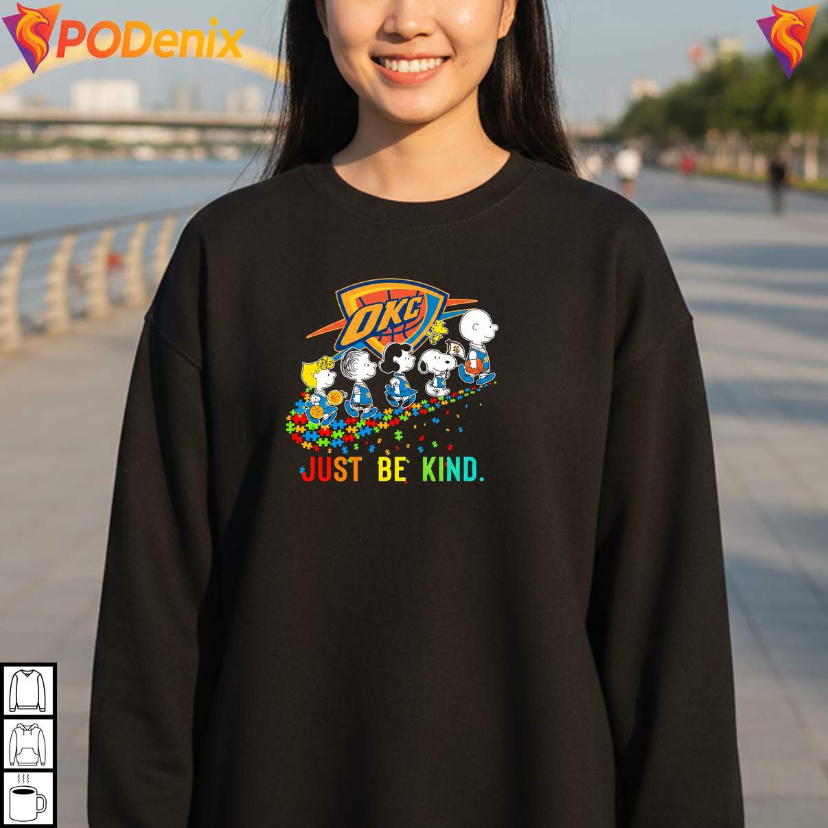 Just Be Kind Snoopy Thunder Shirt Peanuts Friends Road Fan Graphic For Mens