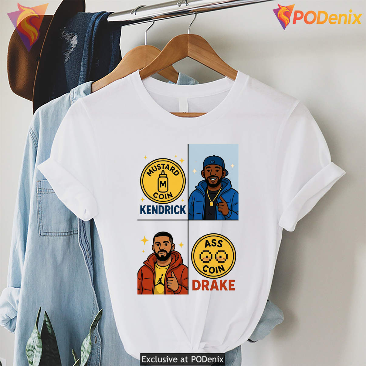 Kendrick Lamar Mustard Coin Shirt And Drake Ass Coin Rap Battle Graphic Men