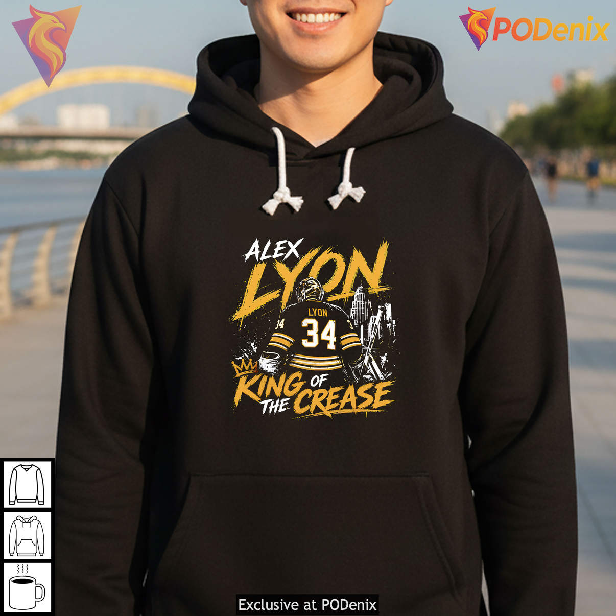 King Of The Crease Alex Lyon Hockey Sports Fan Apparel Graphic Casual Shirt