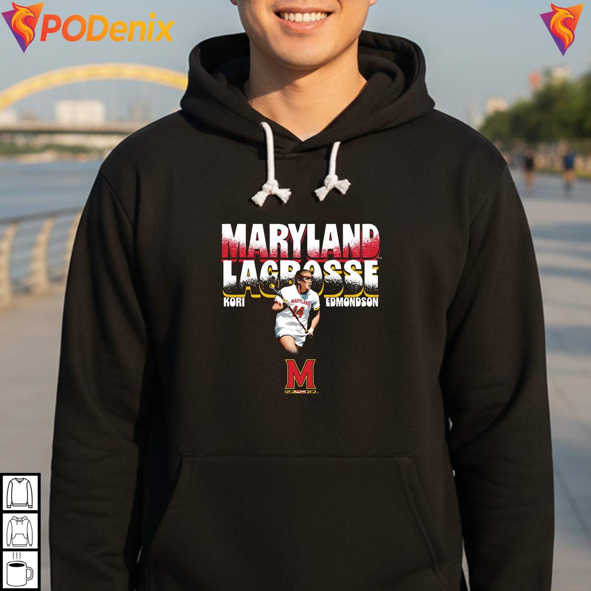 Lacrosse Illustrated Terrapins Shirt Kori Edmondson Maryland Fan Graphic Mens