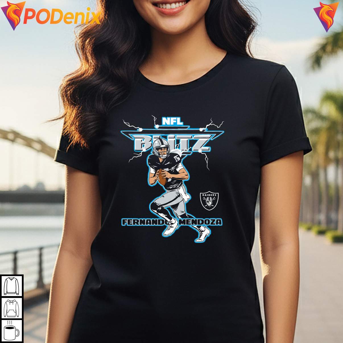 Las Vegas Raiders Caricature Shirt NFL Blitz Fernando Mendoza Graphic For Men