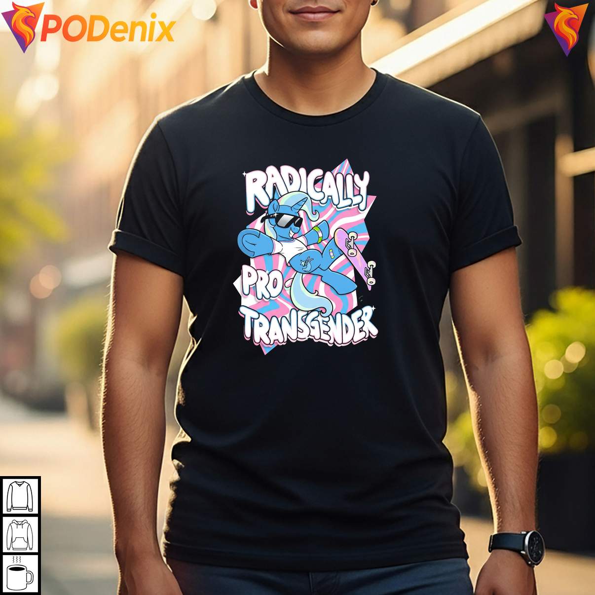 LGBTQ Pride Transgender Unicorn Shirt Radically Pro Equality Graphic Mens