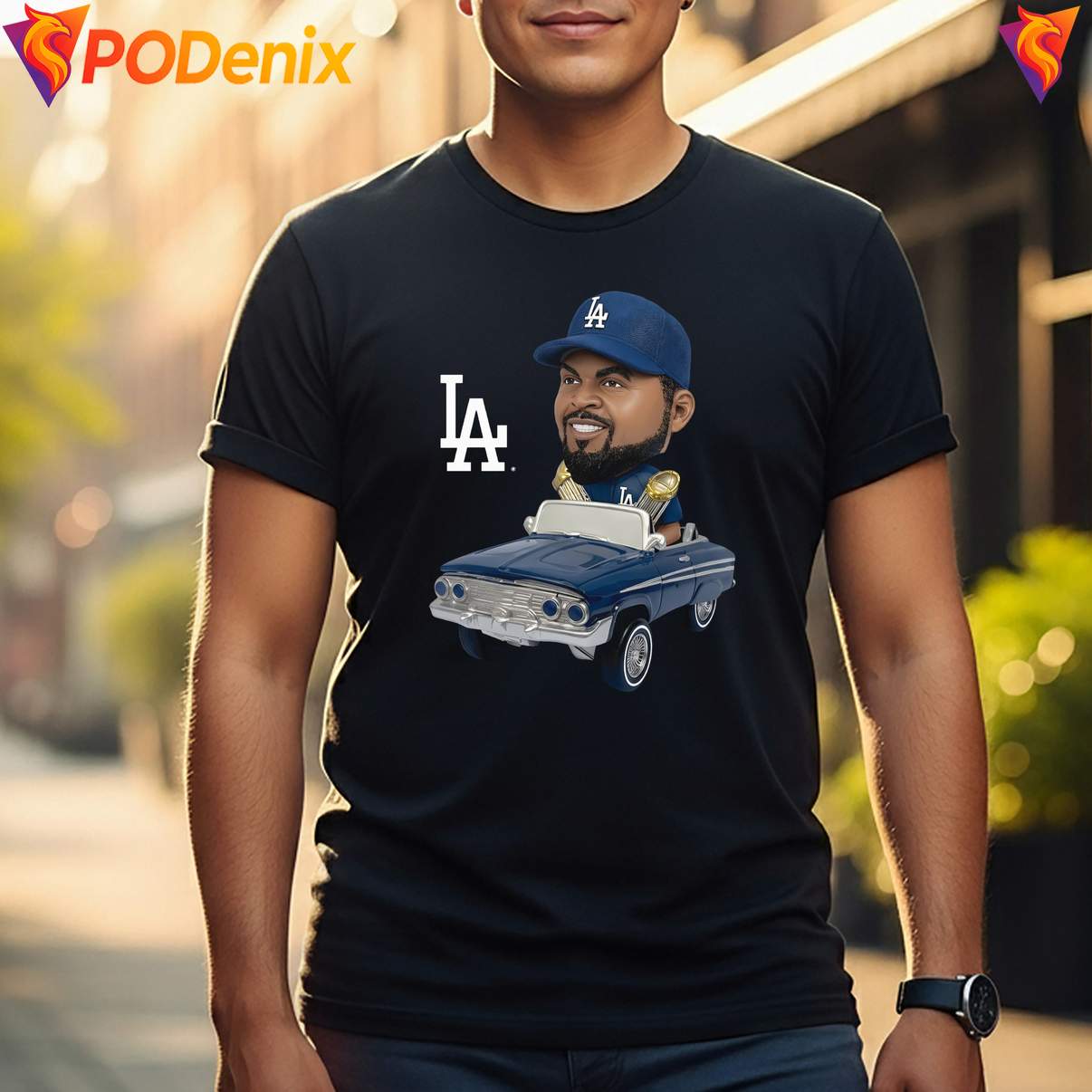 Los Angeles Dodgers Ice Cube Shirt Baseball Sports Fan Graphic Design Mens