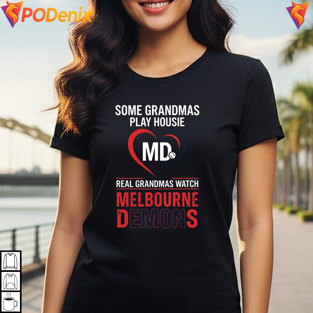 Melbourne Demons Diamond Heart Shirt Real Grandmas Watch Sports Graphic Women