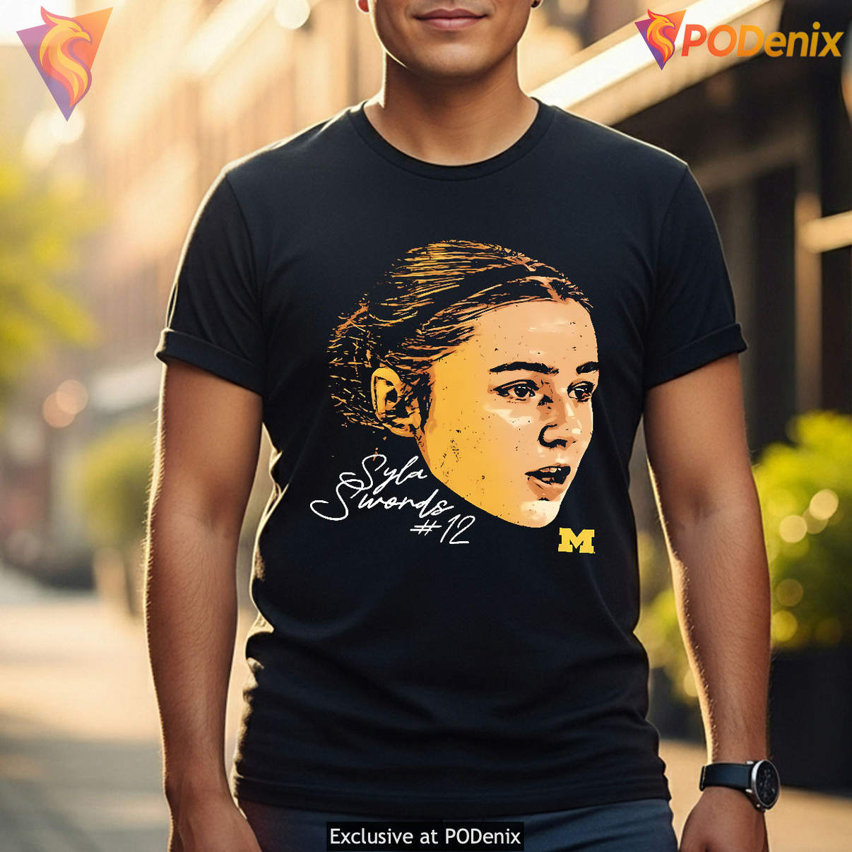 Michigan Wolverines Syla Swords Tee Game Face Signature Basketball Graphic Michigan Wolverines Syla Swords Tee Game Face Signature Basketball Graphic