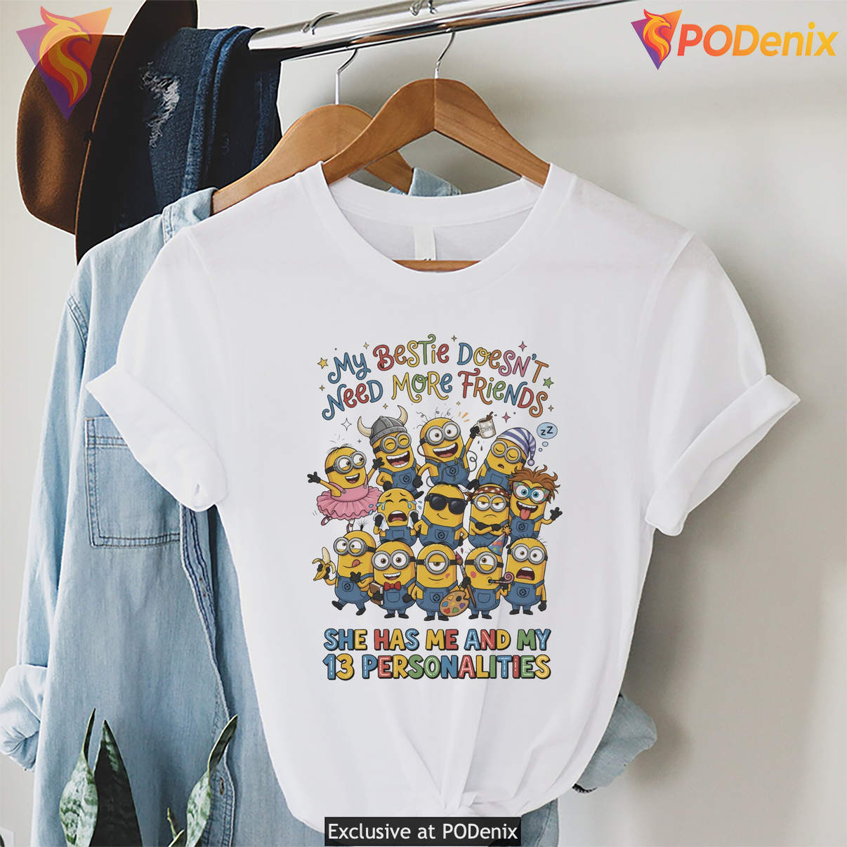 Minion My Bestie Coffee T-Shirt Does Not Need Friends She Has Me 13 Personality Minion My Bestie Coffee T-Shirt Does Not Need Friends She Has Me 13 Personality