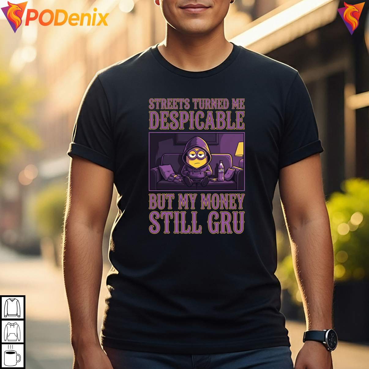 My Money Still Gru Despicable Shirt Streets Turned Me Funny Meme Graphic Mens