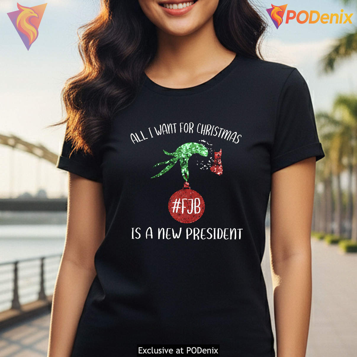 New President Christmas Grinch Shirt All I Want Funny Political Graphic Mens