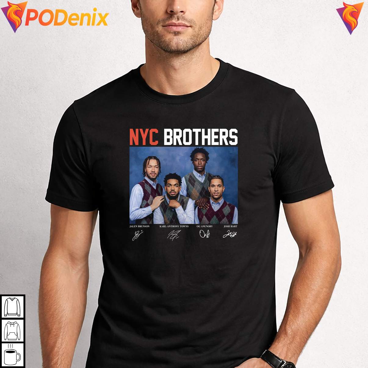 NYC Brothers Vintage Fan Shirt Jalen Brunson Josh Hart OG Anunoby Basketball