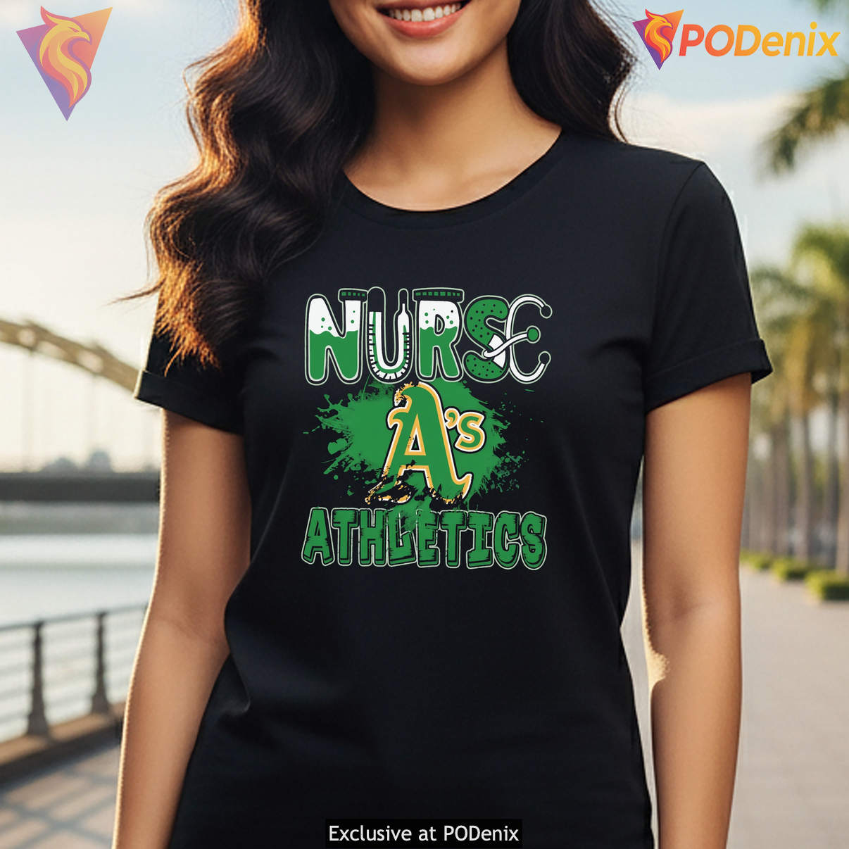 Oakland Athletics Nurse Fan Tshirt Stethoscope Baseball Logo Graphic For Women Oakland Athletics Nurse Fan Tshirt Stethoscope Baseball Logo Graphic For Women