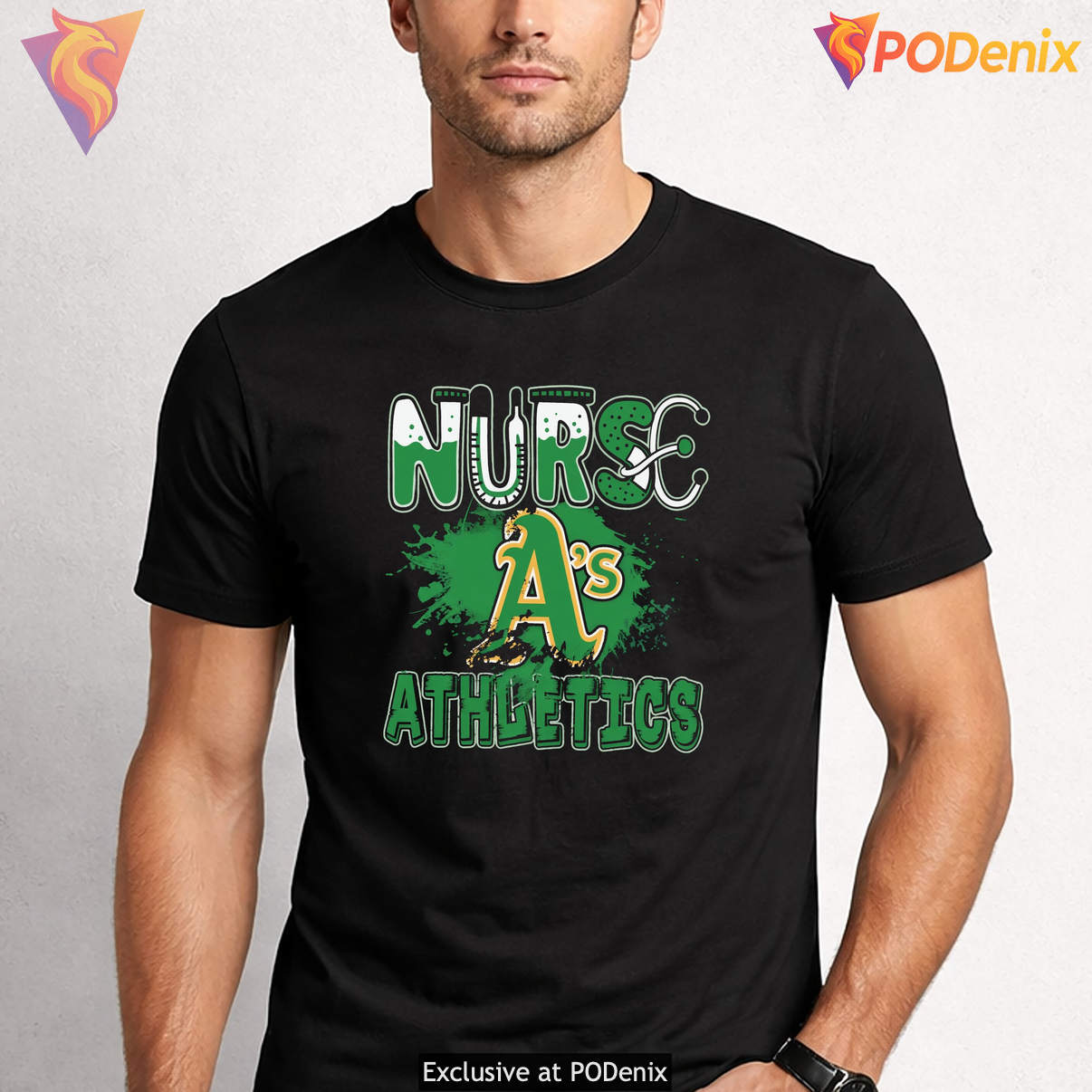 Oakland Athletics Nurse Fan Tee Stethoscope Baseball Logo Graphic For Women Oakland Athletics Nurse Fan Tee Stethoscope Baseball Logo Graphic For Women