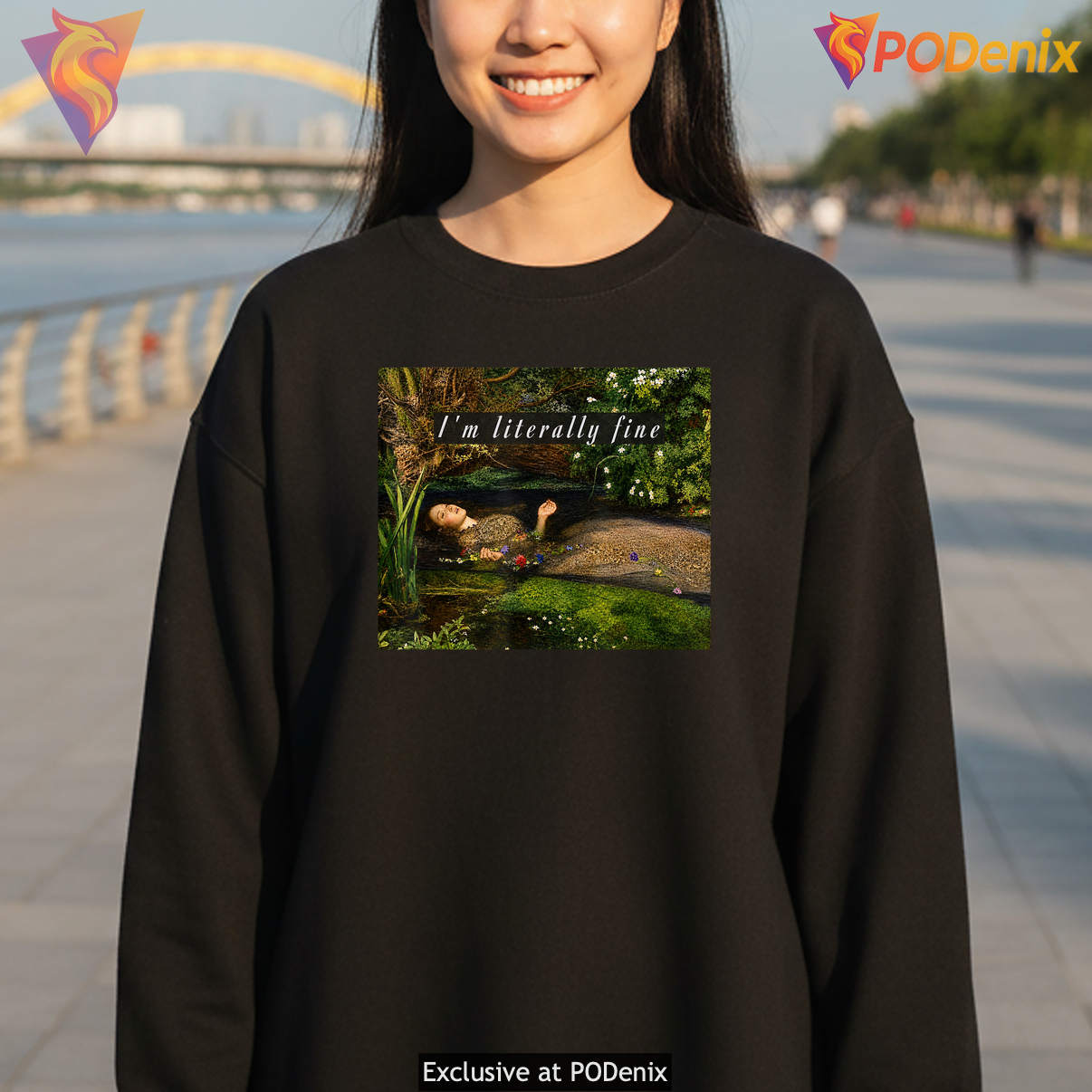 Ophelia Painting Meme Tee Im Literally Fine Sarcastic Art Humor Graphic Ophelia Painting Meme Tee Im Literally Fine Sarcastic Art Humor Graphic