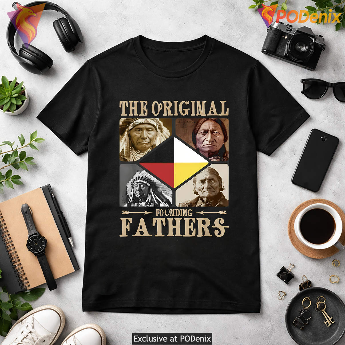 Original Founding Fathers Shirt Native American Indigenous Heritage Graphic