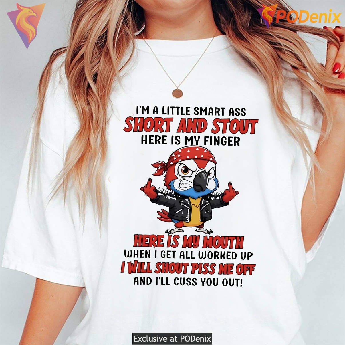 Parrot Im A Little Smart Ass Shirt Funny Animal Meme Humor Graphic Casual