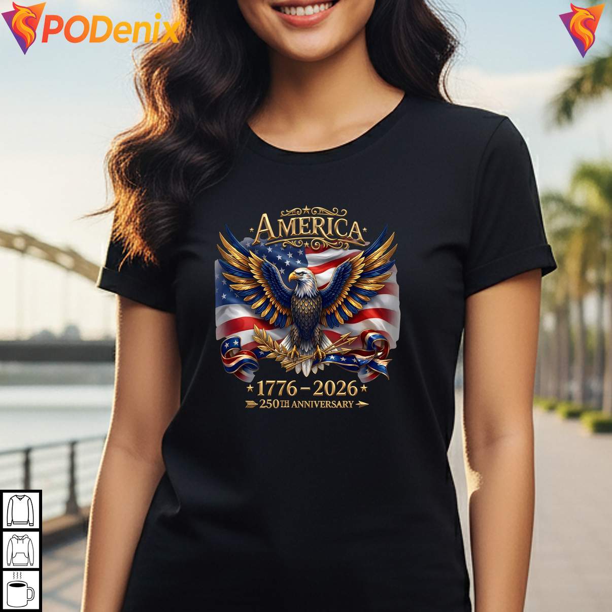 Patriotic Eagle USA Flag 2026 Shirt America 250th Anniversary Graphic Mens