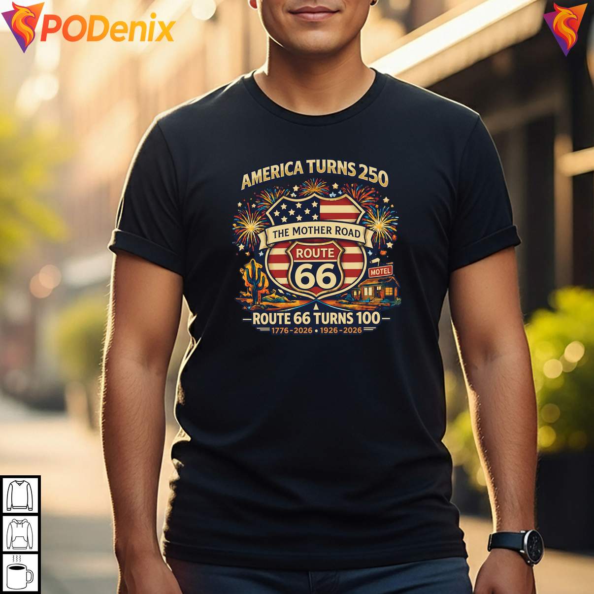 Patriotic Road Trip Route 66 T-Shirt America 250 USA 250th Anniversary Graphic Patriotic Road Trip Route 66 T-Shirt America 250 USA 250th Anniversary Graphic